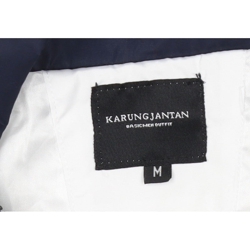 Karungjantan Men's White Navy M Windbreaker Full Zip Jacket