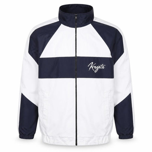 Karungjantan Men's White Navy M Windbreaker Full Zip Jacket