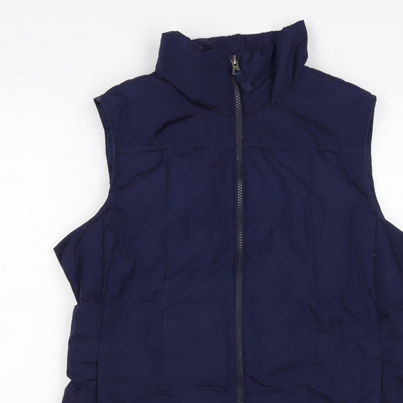 Lands' End Women's Navy S Puffer Waistcoat Quilted Down Insulated