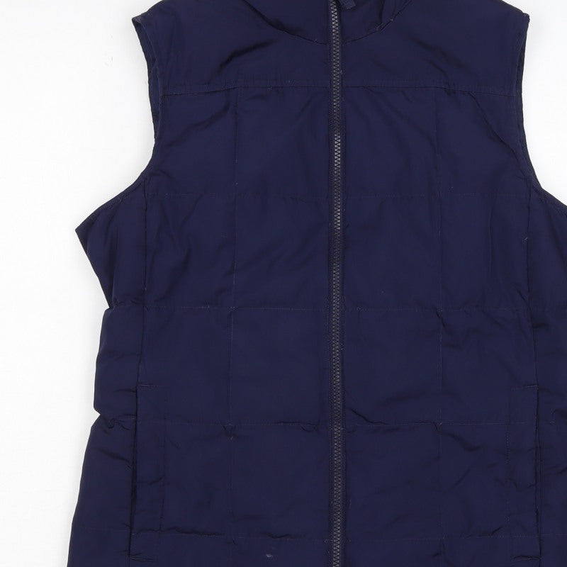 Lands' End Women's Navy S Puffer Waistcoat Quilted Down Insulated