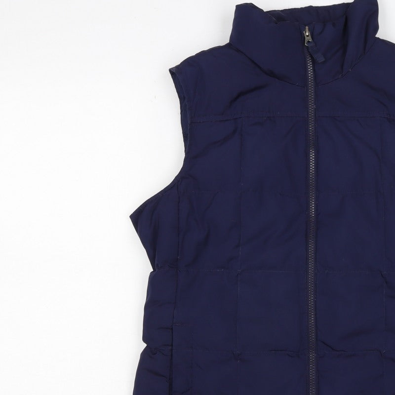 Lands' End Women's Navy S Puffer Waistcoat Quilted Down Insulated