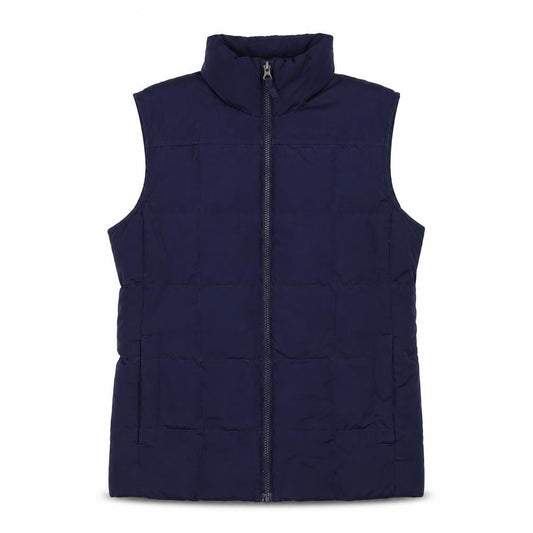 Lands' End Women's Navy S Puffer Waistcoat Quilted Down Insulated