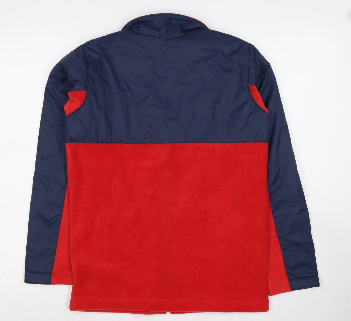Columbia Teens Red Blue L Basic Fleece Full Zip Jacket Pockets Logo