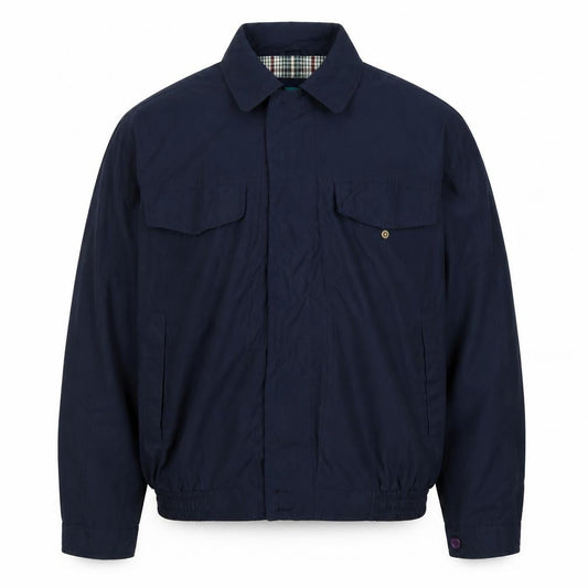 Savatini Men’s Blue L Basic Jacket Full Zip Casual Classic