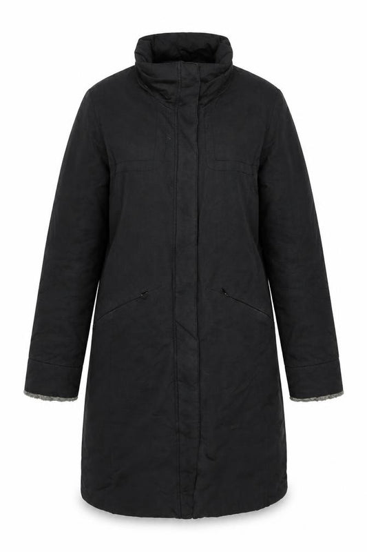 M&Co Women’s Black UK 10 Long Hooded Parka Coat Padded Zip
