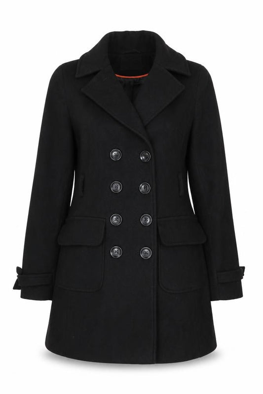 Dorothy Perkins Women’s Black UK 12 Double Breasted Pea Coat