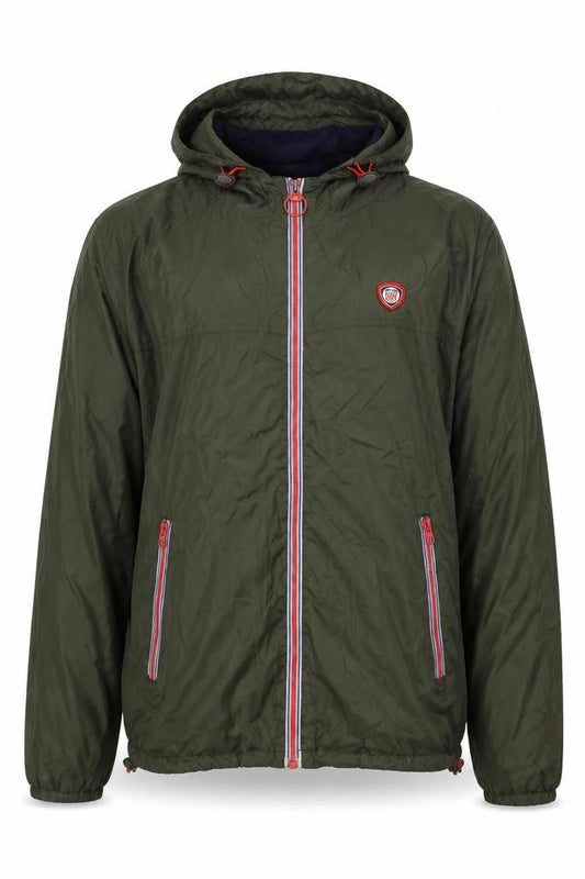 Superdry Men’s Green XL Hooded Windbreaker Jacket Logo Zip