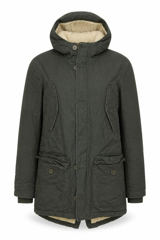 Villain Women’s Green M Hooded Sherpa Lined Parka Jacket