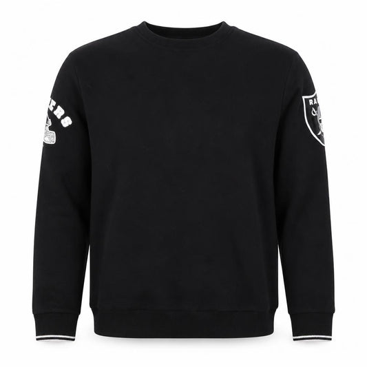 Primark Mens Black XS Raiders NFL Graphic Print Crew Sweatshirt