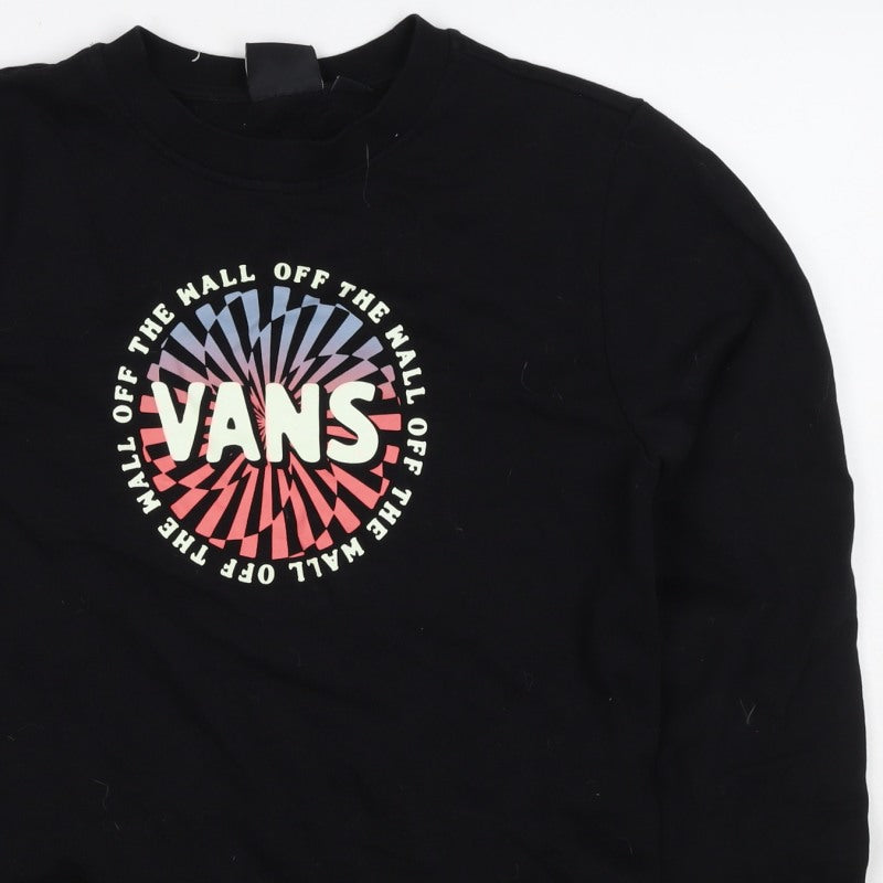 Vans Boys Black XL Off The Wall Graphic Print Crew Sweatshirt