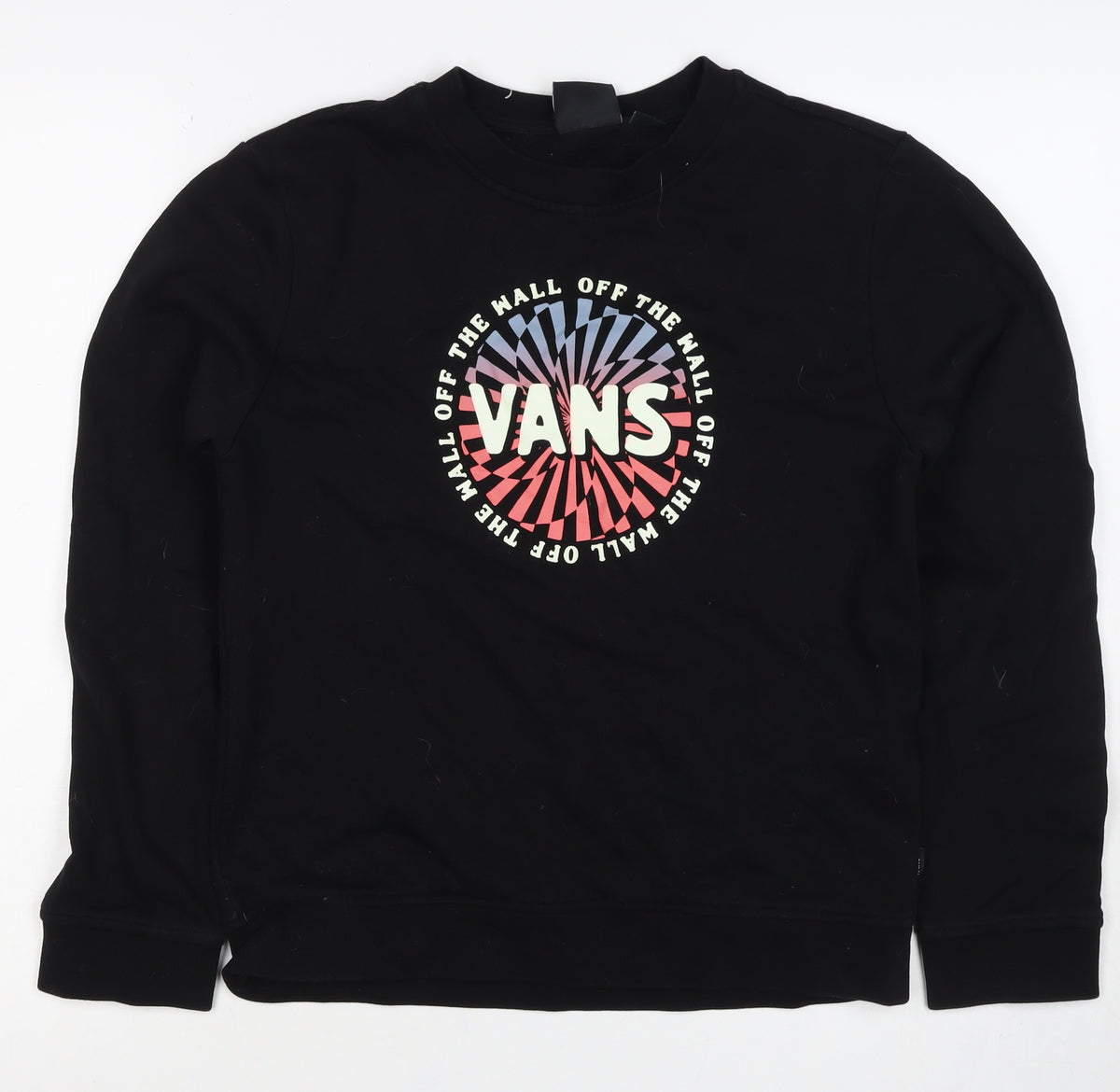 Vans Boys Black XL Off The Wall Graphic Print Crew Sweatshirt