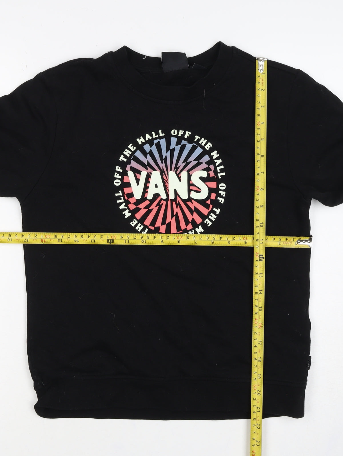 Vans Boys Black XL Off The Wall Graphic Print Crew Sweatshirt