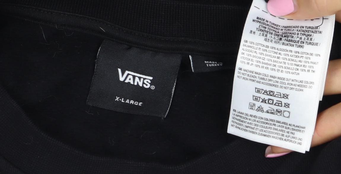 Vans Boys Black XL Off The Wall Graphic Print Crew Sweatshirt