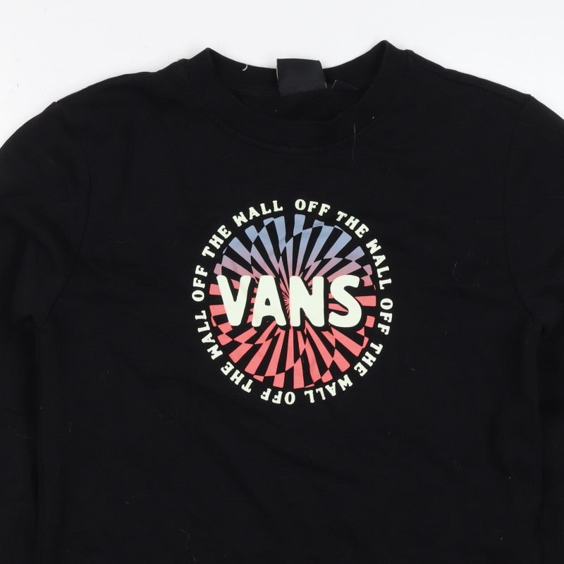 Vans Boys Black XL Off The Wall Graphic Print Crew Sweatshirt