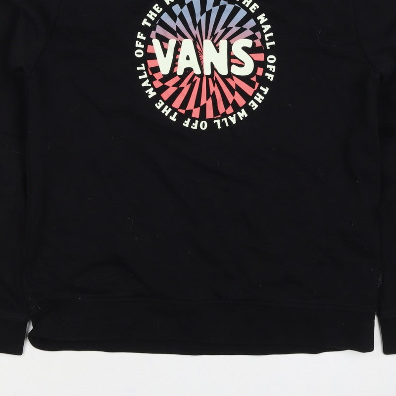 Vans Boys Black XL Off The Wall Graphic Print Crew Sweatshirt