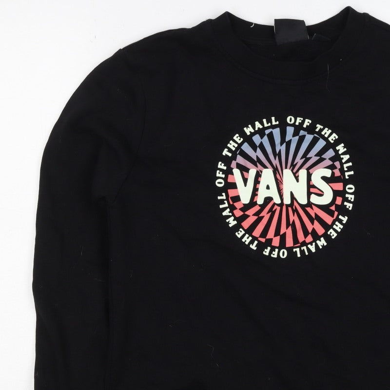Vans Boys Black XL Off The Wall Graphic Print Crew Sweatshirt