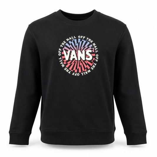 Vans Boys Black XL Off The Wall Graphic Print Crew Sweatshirt