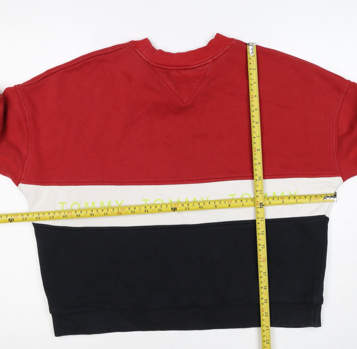 Tommy Jeans Women’s Red Colourblock Logo Sweatshirt Size S