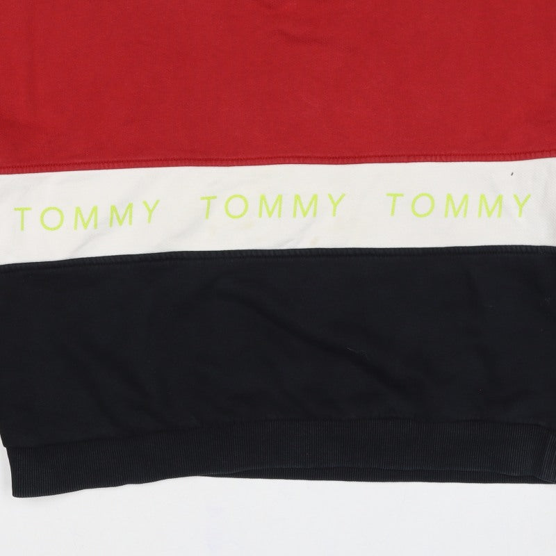 Tommy Jeans Women’s Red Colourblock Logo Sweatshirt Size S