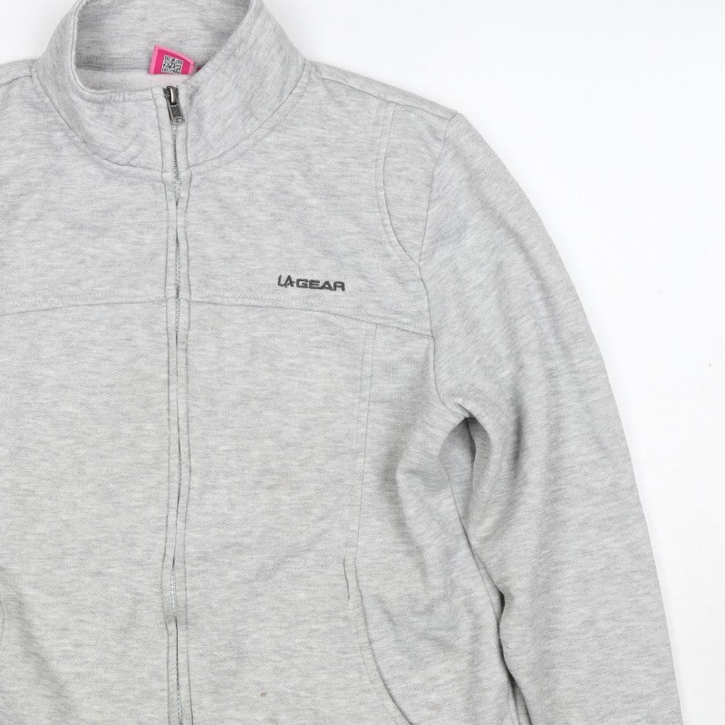 LA Gear Women's Grey Size 14 Full Zip Logo Sweatshirt Pockets