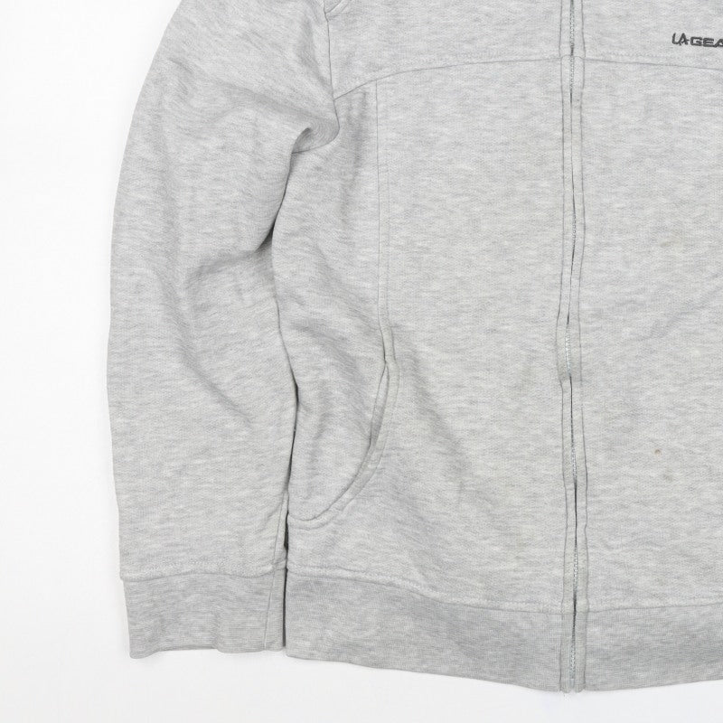 LA Gear Women's Grey Size 14 Full Zip Logo Sweatshirt Pockets