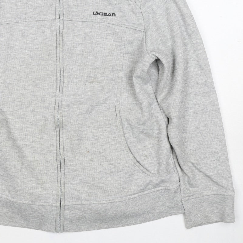 LA Gear Women's Grey Size 14 Full Zip Logo Sweatshirt Pockets