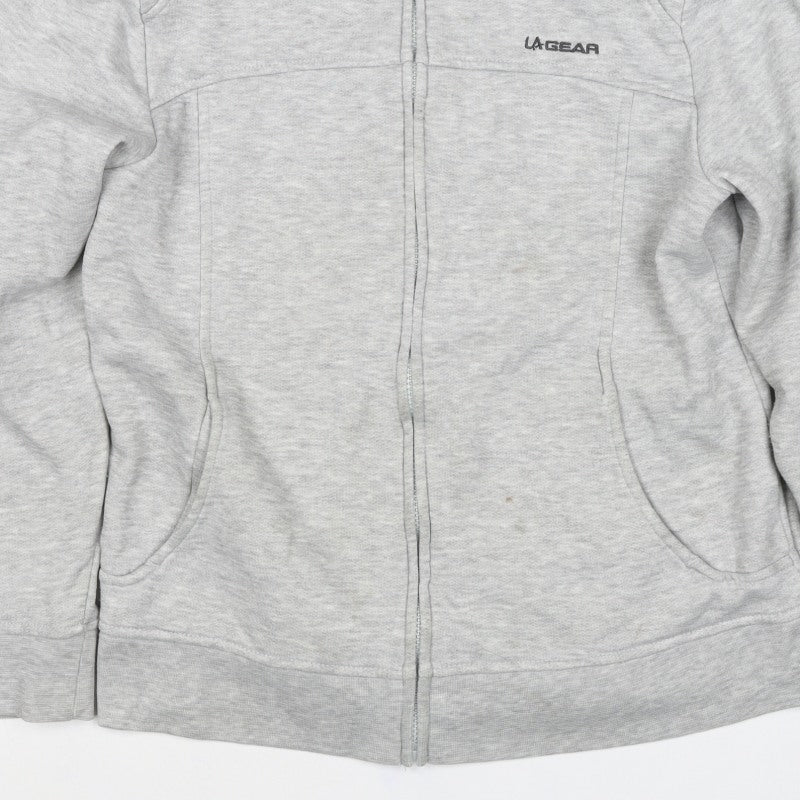 LA Gear Women's Grey Size 14 Full Zip Logo Sweatshirt Pockets