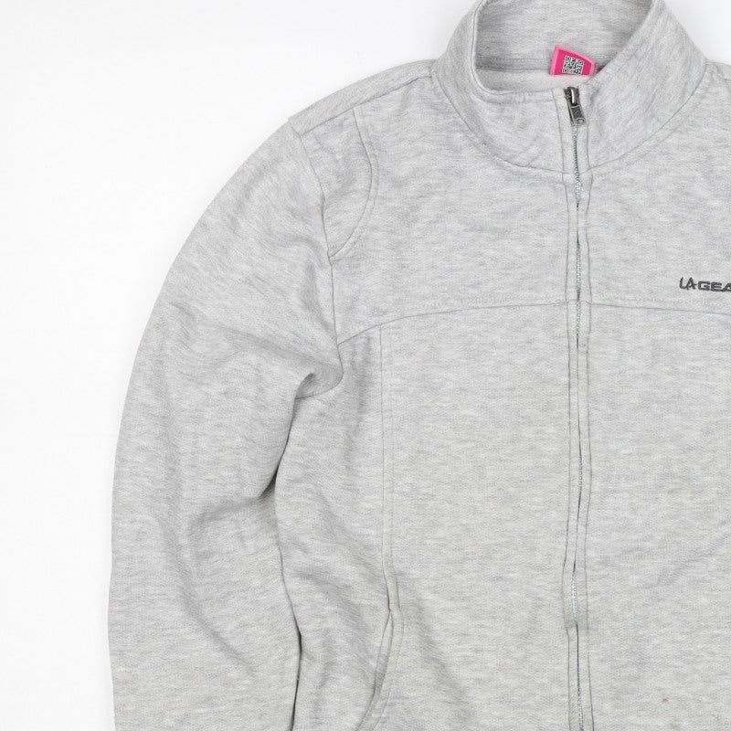 LA Gear Women's Grey Size 14 Full Zip Logo Sweatshirt Pockets