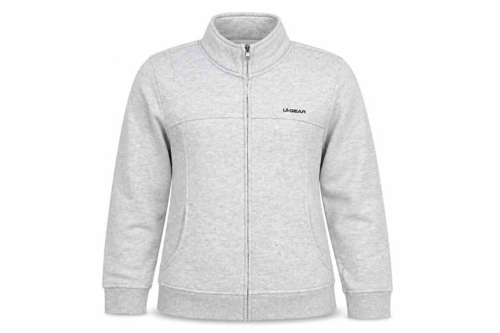 LA Gear Women's Grey Size 14 Full Zip Logo Sweatshirt Pockets