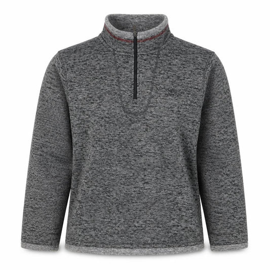 Weird Fish Women Grey L 1/4 Zip Fleece Jacket Herringbone Outdoor