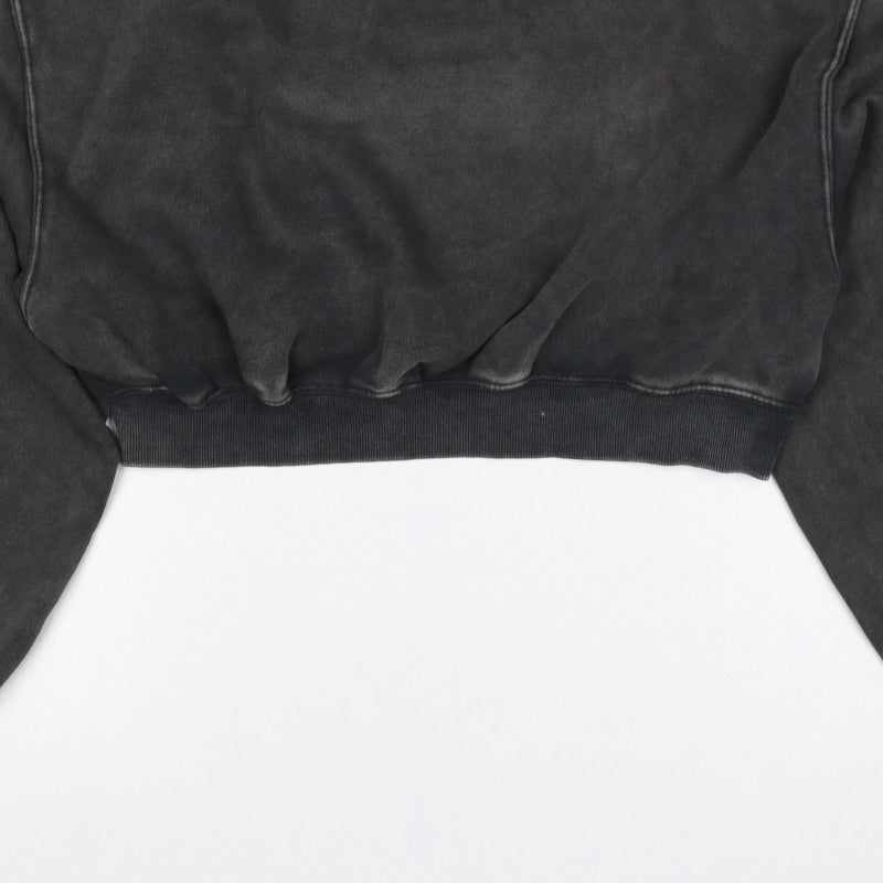H&M Women’s Black Washed Oversized Pullover Sweatshirt L Crew Neck