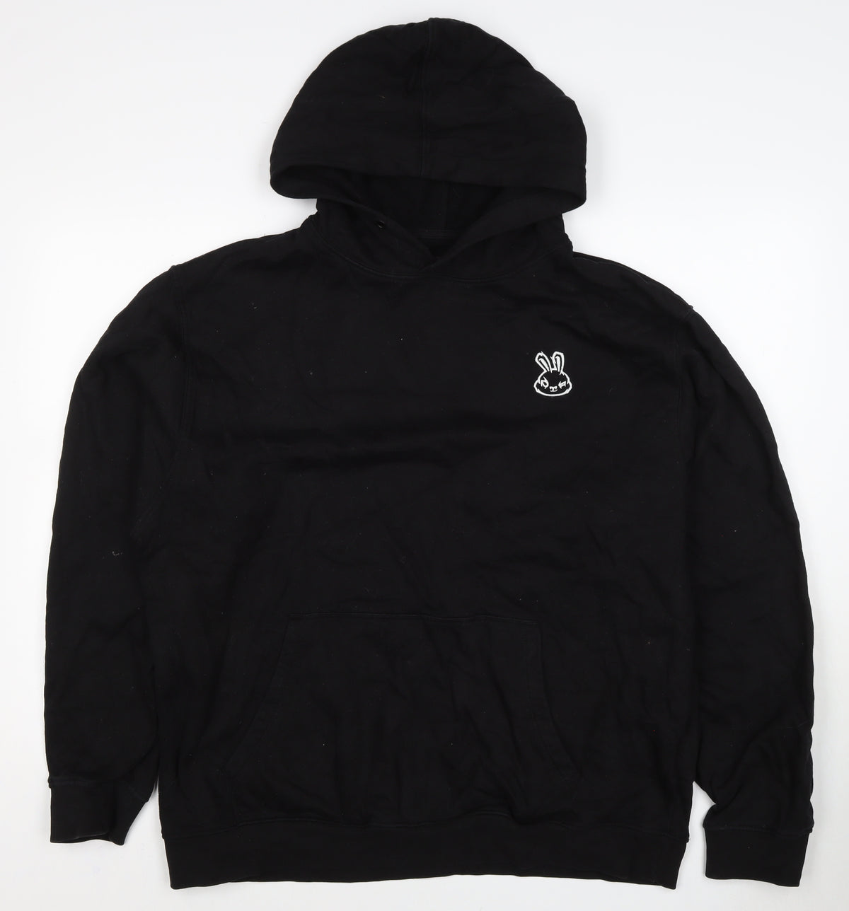 Sneak Men’s Black XL Pullover Hoodie Graphic Print Organic Cotton