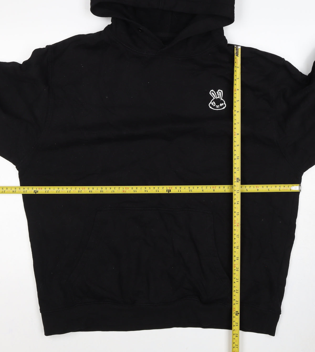 Sneak Men’s Black XL Pullover Hoodie Graphic Print Organic Cotton