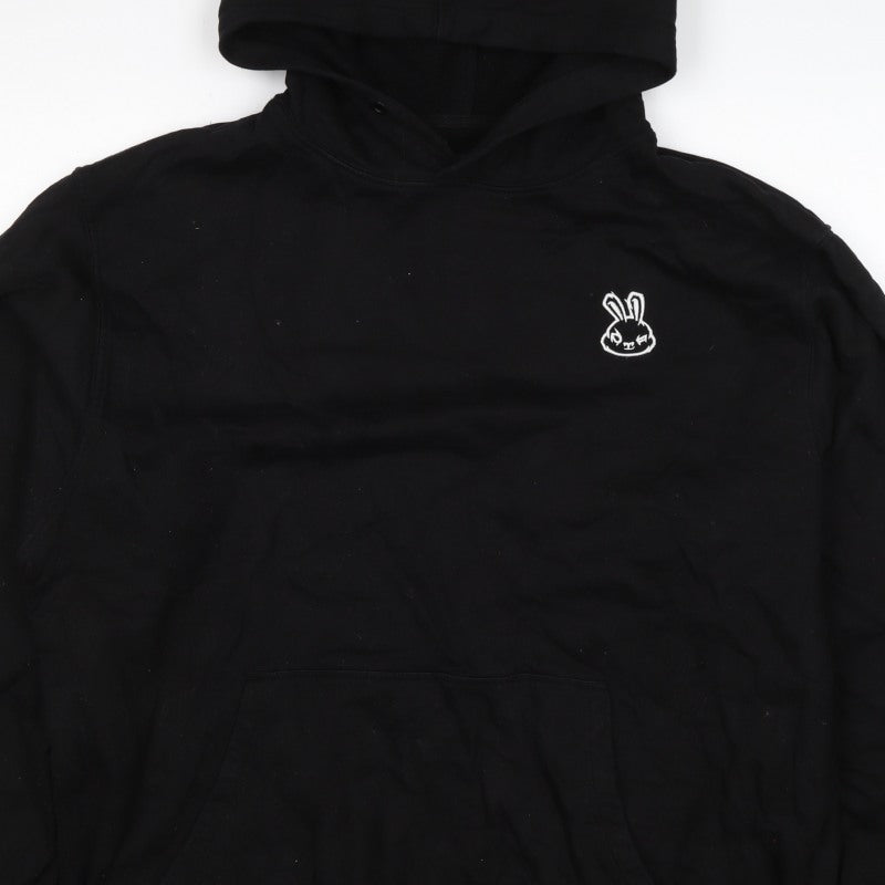 Sneak Men’s Black XL Pullover Hoodie Graphic Print Organic Cotton