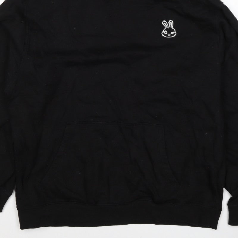 Sneak Men’s Black XL Pullover Hoodie Graphic Print Organic Cotton