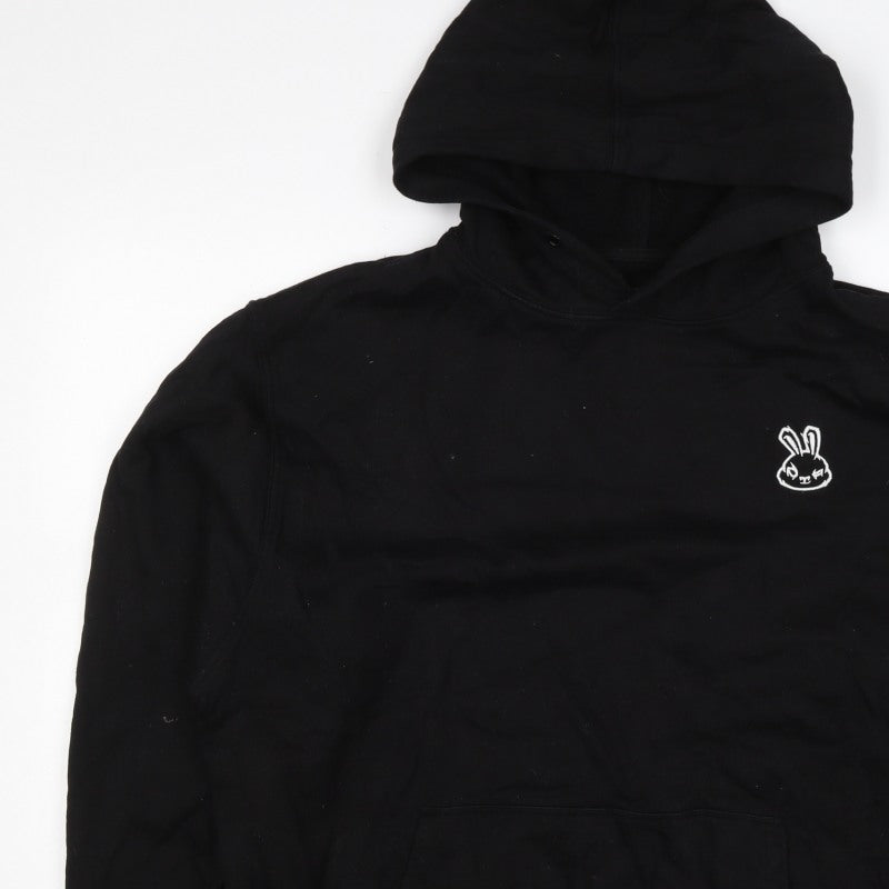 Sneak Men’s Black XL Pullover Hoodie Graphic Print Organic Cotton