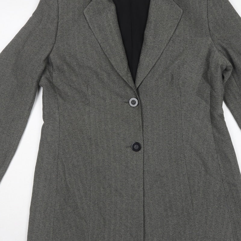 Marks and Spencer Women Black Mix UK 16 Herringbone Long Blazer