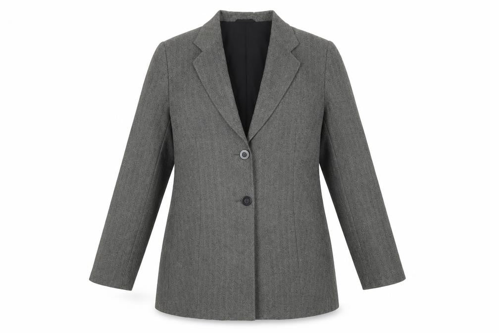 Marks and Spencer Women Black Mix UK 16 Herringbone Long Blazer