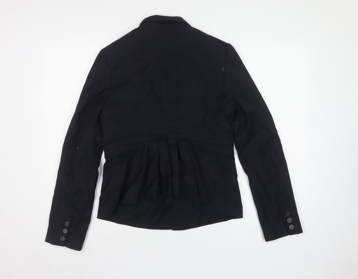 Farhi Women Black UK 10 Wool Blend Tailored 3 Button Blazer
