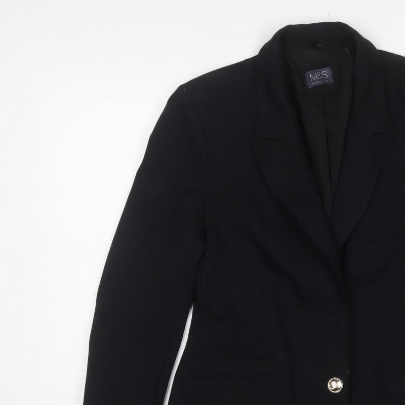 Marks & Spencer Women's Black UK 10 Tuxedo Blazer Shawl Lapel