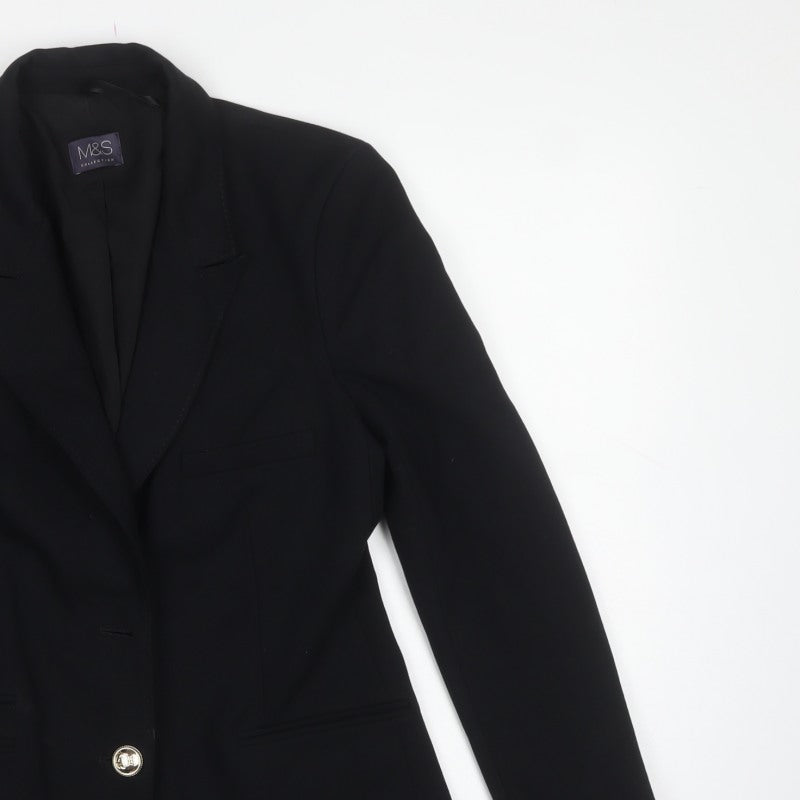 Marks & Spencer Women's Black UK 10 Tuxedo Blazer Shawl Lapel