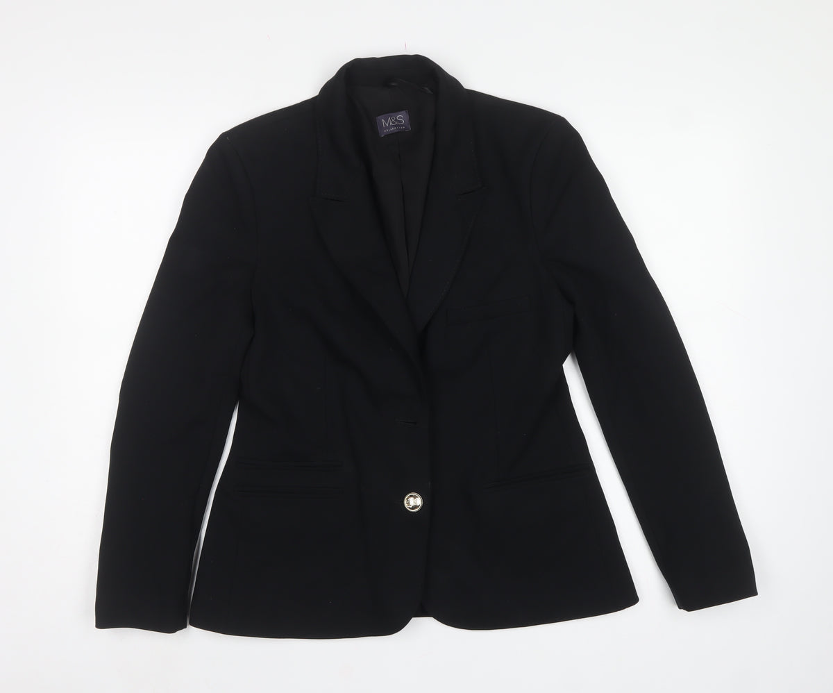 Marks & Spencer Women's Black UK 10 Tuxedo Blazer Shawl Lapel