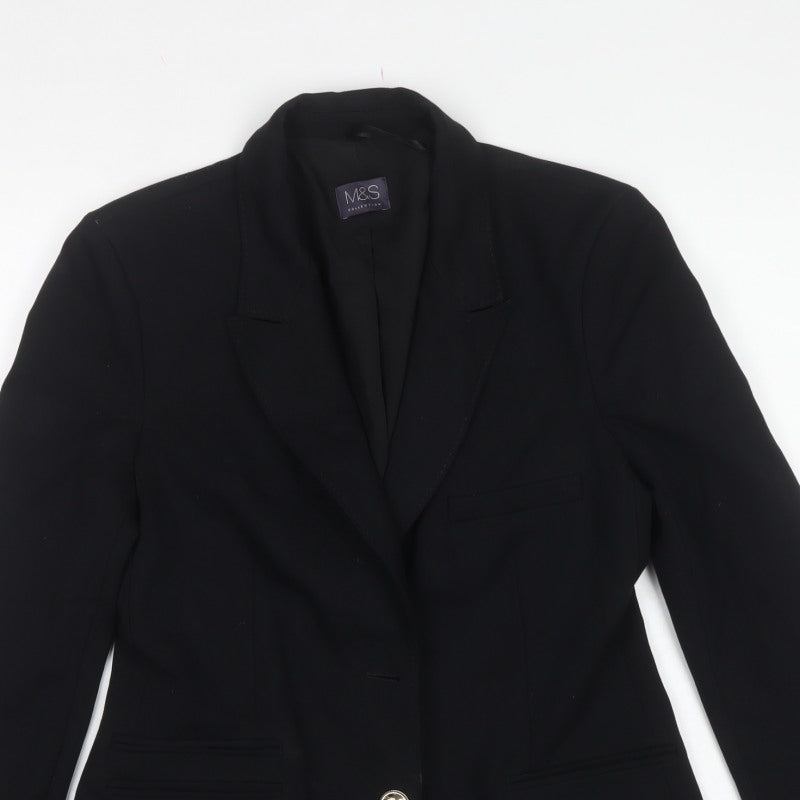 Marks & Spencer Women's Black UK 10 Tuxedo Blazer Shawl Lapel