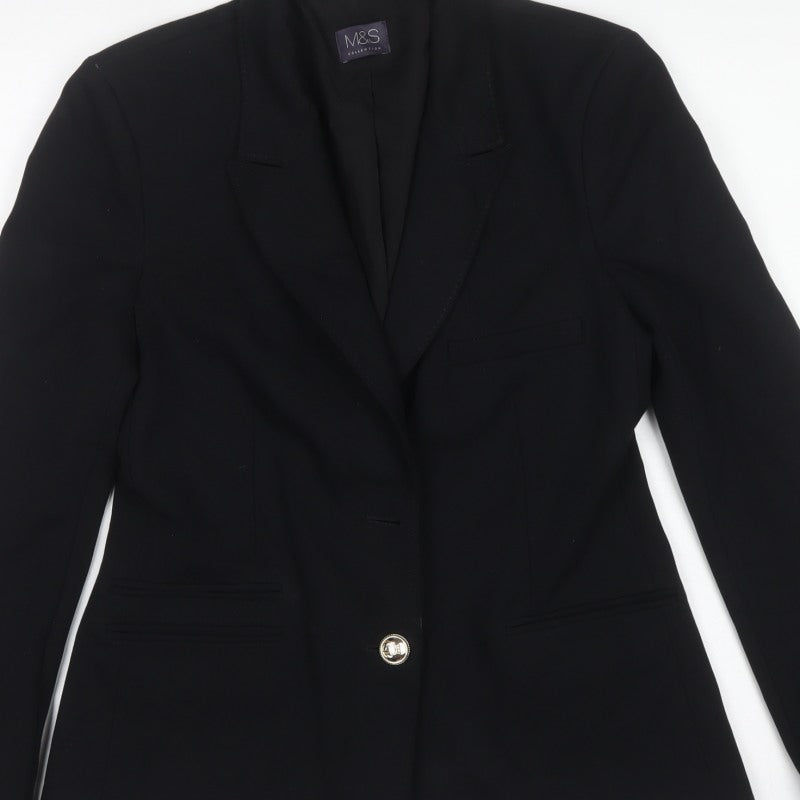 Marks & Spencer Women's Black UK 10 Tuxedo Blazer Shawl Lapel