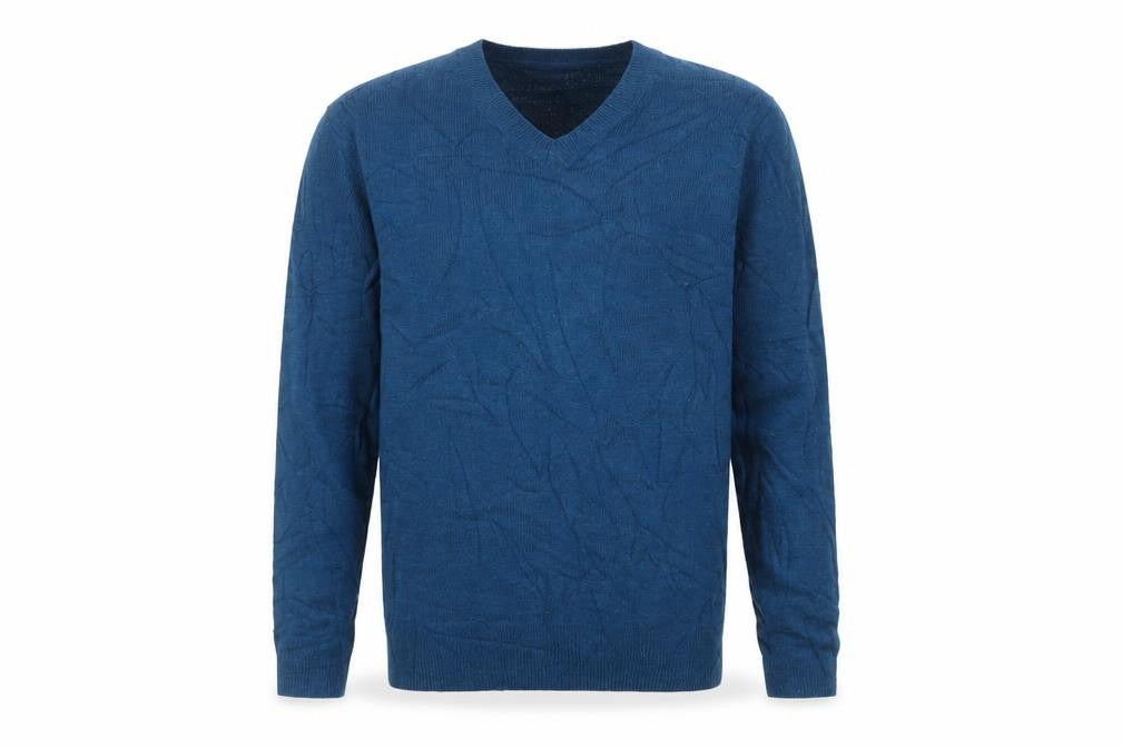 Marks and Spencer Men’s Blue Lambswool V-Neck Pullover Jumper Size S