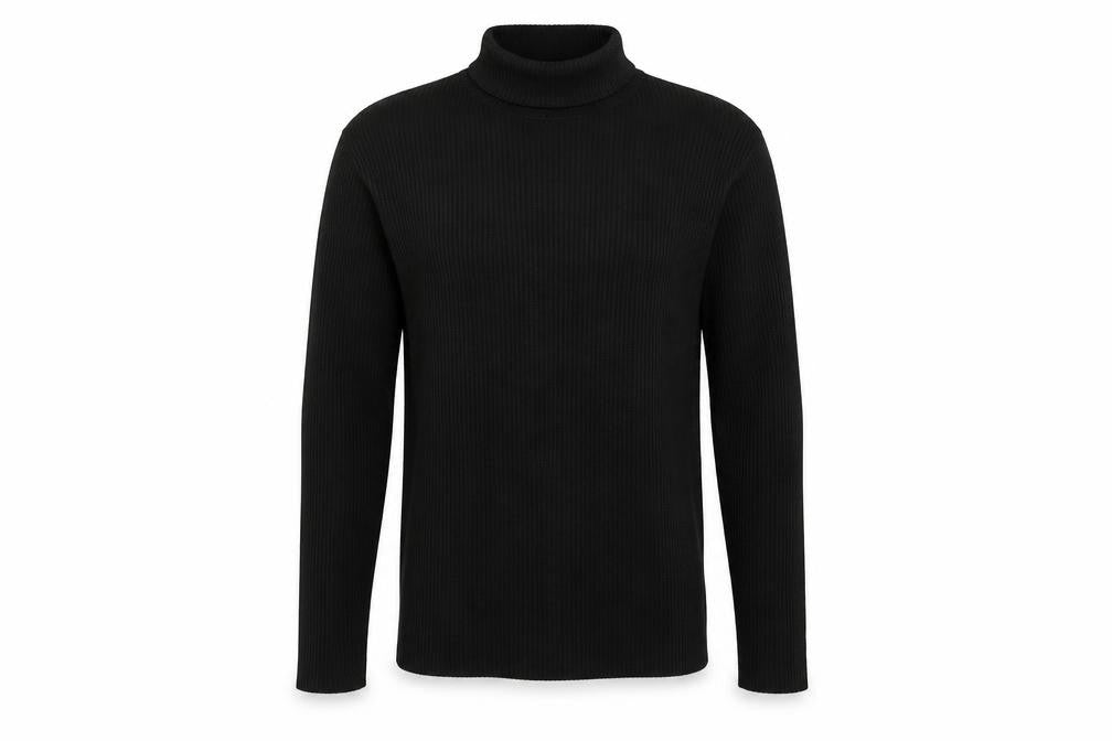 ASOS Men Black S Roll Neck Ribbed Knit Pullover Jumper