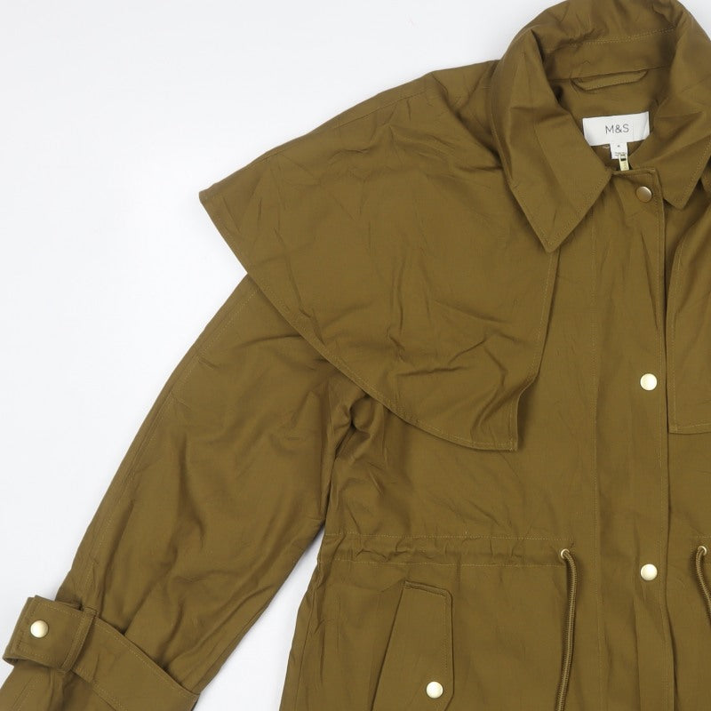 Marks and Spencer Women Brown M Parka Jacket Detachable Collar