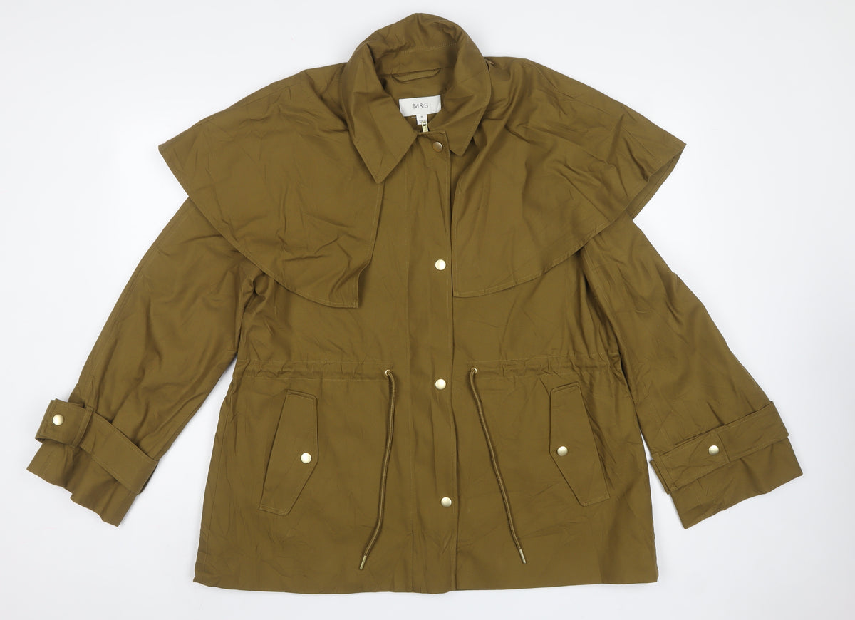 Marks and Spencer Women Brown M Parka Jacket Detachable Collar