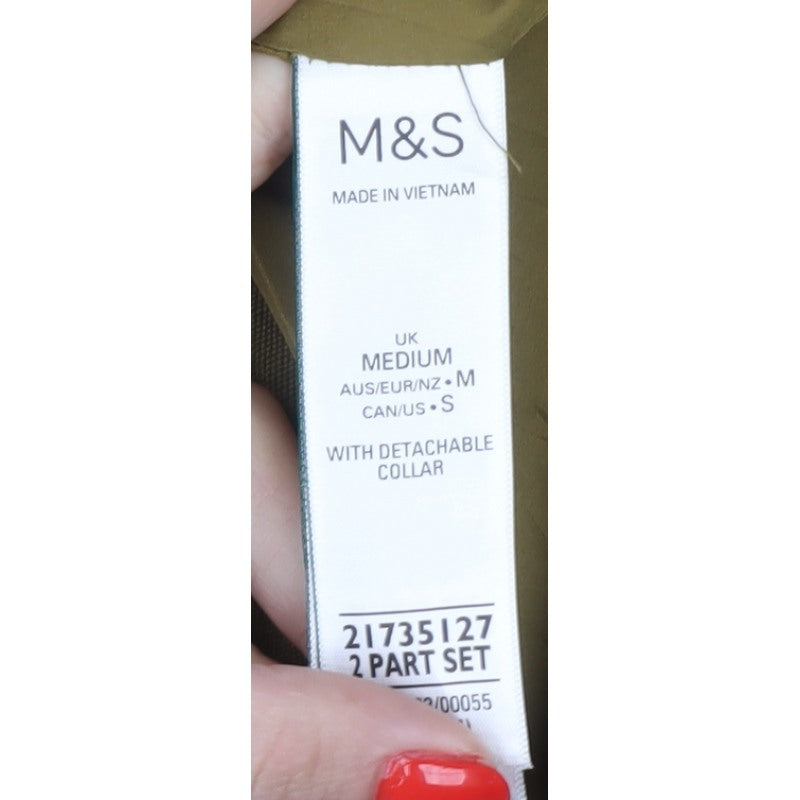 Marks and Spencer Women Brown M Parka Jacket Detachable Collar