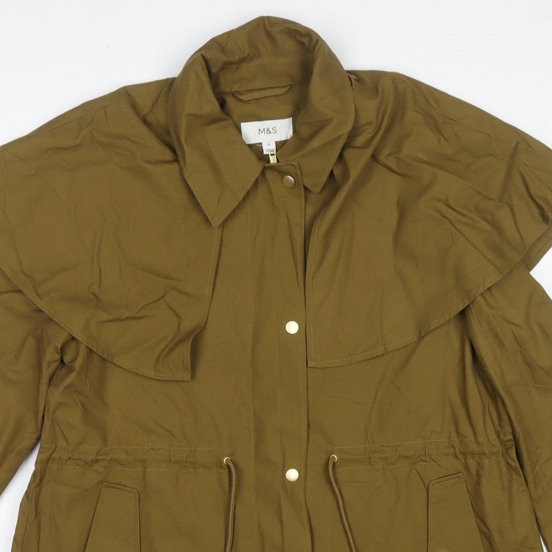 Marks and Spencer Women Brown M Parka Jacket Detachable Collar